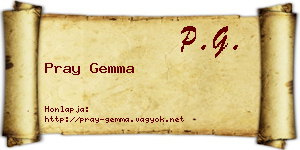 Pray Gemma névjegykártya